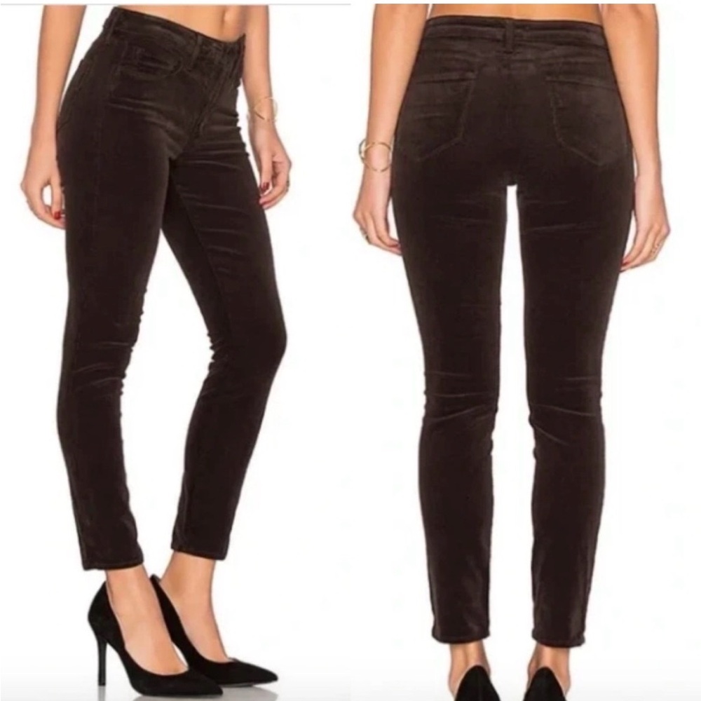 L'AGENCE JAVA BROWN Velvet Skinny Pants